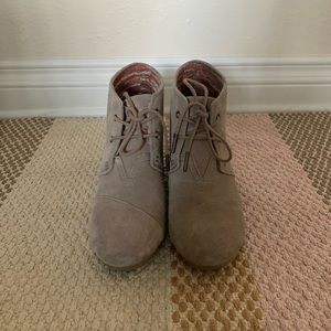 TOMS Desert Taupe Suede Women's Kala Booties